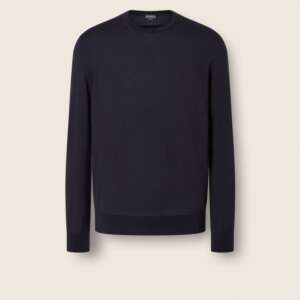 Navy Blue Mélange Cashseta Crewneck